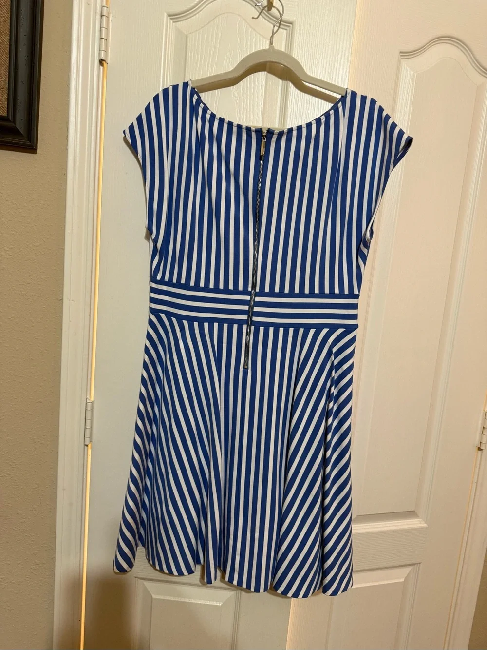 kate spade Blue and White Striped Fit-and-Flare Dress